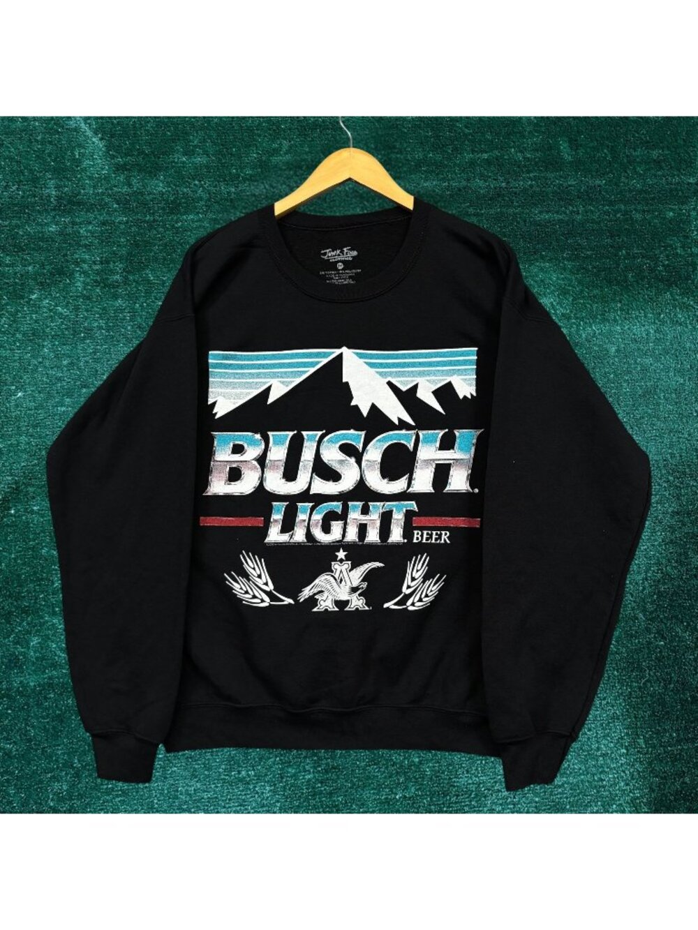 Junk Food Clothing x Busch Light Beer Oversized Crewneck Sweater Size Medium